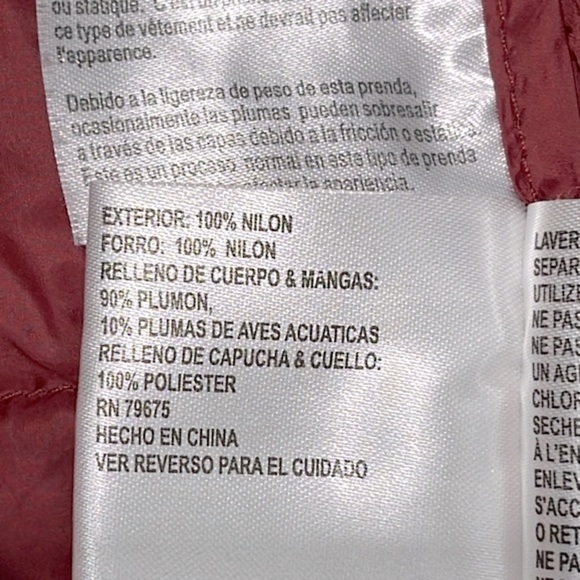 Michael Kors Packable Quilted Down Puffer Jacket Red XS Hooded Lightweight Coat - Picture 12 of 17